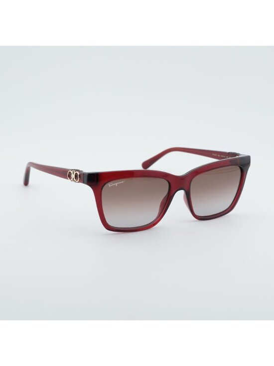 Salvatore Ferragamo SF1027S 655 Sunglasses Wine Square Frame, Brown Lenses main image 10